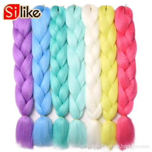 Best Super silike hair Glowing Synthetic Jumbo Braids Shining Hair in the Darkness Soft  Braiding Hair Extensions 24 Inch 100g